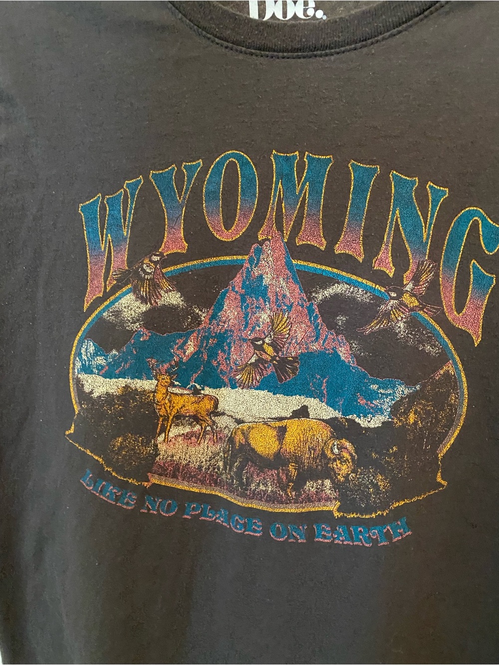 Women’s Wyoming Graphic Tee in Charcoal - Picture 2 of 3